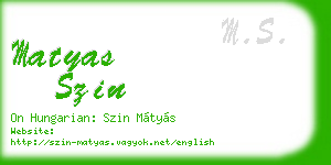 matyas szin business card